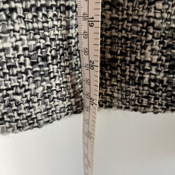 Talbots Wool Boucle Tweed Blazer Jacket Black/White/Gray Women 6 W/Fringe - Picture 7 of 8